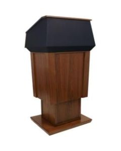 AmpliVox SN3040A - Patriot Adjustable Height Lectern - Skirted Base - 64in Height x 31in Width x 23in Depth - Cherry, Lacquer - Hardwood Veneer, Solid Hardwood