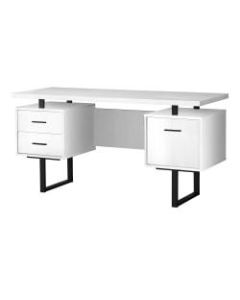 Monarch Specialties Violet 60inW Computer Desk, White/Black