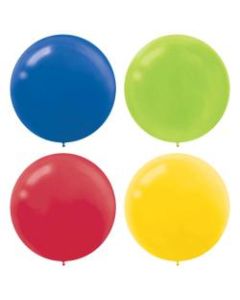 Amscan 24in Latex Balloons, Assorted Colors, 4 Balloons Per Pack, Set Of 3 Packs