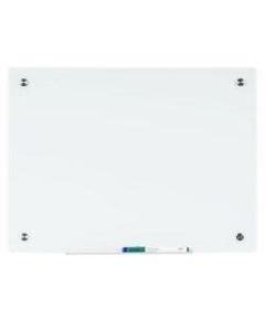 Bi-silque Dry-Erase Glass Board - 36in (3 ft) Width x 48in (4 ft) Height - White Glass Surface - Rectangle - Horizontal/Vertical - 1 Each