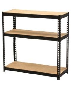 Lorell Narrow Steel Shelving - 30in Height x 30in Width x 12in Depth - Recycled - Black - Steel - 1Each