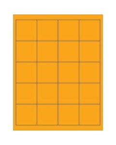 Office Depot Brand Labels, LL172OR, Rectangle, 2in x 2in, Fluorescent Orange, Case Of 2,000