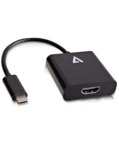 V7 Black USB Video Adapter USB-C Male to HDMI Female - HDMI Female Digital Audio/Video - Type C Male USB - Black