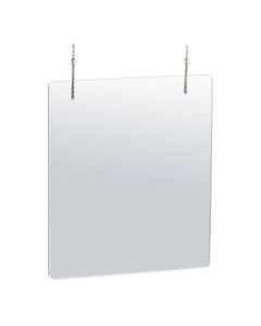 Azar Displays Hanging Adjustable Cashier Shields/Sneeze Guards, 30in x 40in, Clear, Pack Of 2 Shields