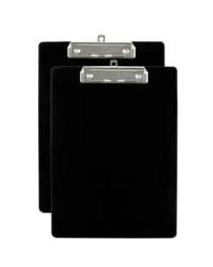 Office Depot Brand Plastic Clipboard, 9in x 12-1/2in, Black, Pack Of 2