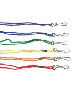 Martin Sports Rayon Lanyards, 17-1/4in, Assorted Colors, 12 Lanyards Per Pack, Case Of 3 Packs