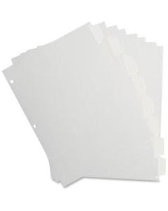 Business Source 8-Tab Indexes, 8-1/2in x 11in, White/Mylar, Set of 8