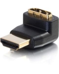 C2G HDMI Male to HDMI Female 90 deg. Up Adapter - 1 x HDMI Male Digital Audio/Video - 1 x HDMI Female Digital Audio/Video - Black