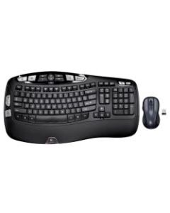 Logitech MK550 Wireless Contoured Keyboard & Ambidextrous Mouse, Dark Silver