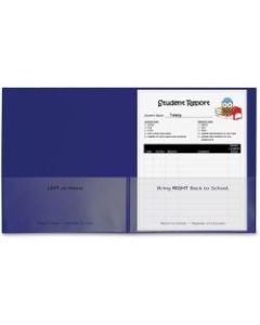 C-Line Classroom Connector Letter Report Cover - 8 1/2in x 11in - 2 Internal Pocket(s) - Polypropylene - Blue - 25 / Box
