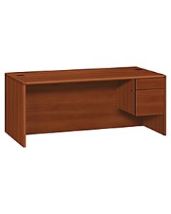 HON 10700 Series Laminate Right Pedestal Desk, Cognac