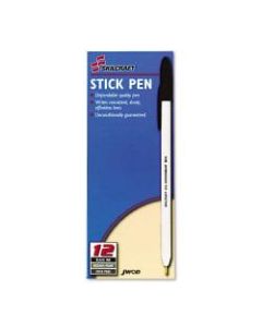 SKILCRAFT Ballpoint Pens, Medium Point, White Barrel, Black Ink, Pack Of 12
