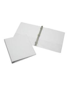 SKILCRAFT Clear Overlay 3-Ring Binder, 1in Round Rings, 30% Recycled, White (AbilityOne 7510-01-203-4708)