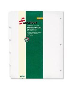 SKILCRAFT Loose-leaf Binder Index Sheet Set, 100 x Divider(s), 5 Tab(s)/Set - 8.5in Divider Width x 11in Divider Length, 3 Hole Punched, White Tab(s) - 100 / Box