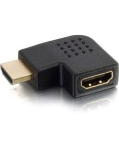 C2G Right Angle HDMI Adapter - Left Exit - 1 x HDMI Female Digital Audio/Video - 1 x HDMI Female Digital Audio/Video - Gold Connector - Black