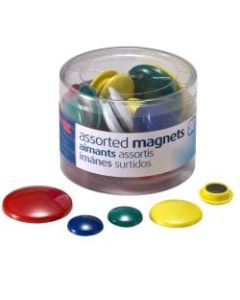 OIC Assorted Color Magnets, Assorted Sizes, Pack Of 30