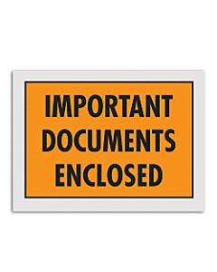 Office Depot Brand "Important Documents Enclosed" Envelopes, Full Face, 5 1/4in x 7 1/2in, Orange, Pack Of 1,000