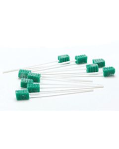 Medline DenTips Oral Swabsticks, Treated, Green, 250 Swabsticks Per Box, Case Of 2 Boxes