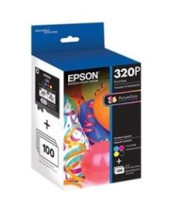 Epson T320P Original Ink Cartridge/Paper Kit - Black, Cyan, Magenta, Yellow - Inkjet - 100 Photos - 4 / Pack