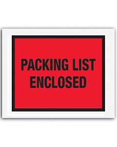 Office Depot Brand "Packing List Enclosed" Envelopes, Full Face 7in x 5 1/2in, Red, Pack Of 1,000