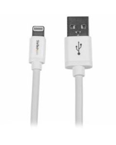 StarTech.com 2m (6ft) Long White Apple 8-pin Lightning Connector to USB Cable for iPhone / iPod / iPad - 6.56 ft Lightning/USB Data Transfer Cable for iPhone, iPod, iPad - First End: 1 x Type A Male USB - Second End: 1 x Lightning Male Proprietary