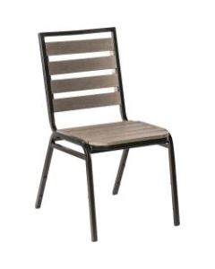 Lorell Faux Wood Outdoor Chairs, Charcoal/Black, Set Of 4 Chairs