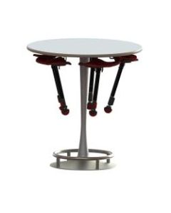 Safco Collision Table, Round, White/Silver