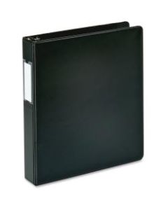 Business Source 1.5in D-Ring Binder - 1 1/2in Binder Capacity - 375 Sheet Capacity - Slant D-Ring Fastener(s) - Internal Pocket(s) - Black - Lay Flat, Label Holder - 1 Each