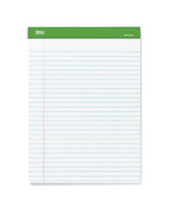 Office Depot Brand 100% Recycled Perforated Legal Pads, 8 1/2in x 11 3/4in, 50 Sheets White, Pack Of 6 Pads