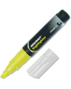 SKILCRAFT Thick-N-Thin Jumbo Fluorescent Highlighters, Yellow, Box Of 12 (AbilityOne 7520-00-904-4476)
