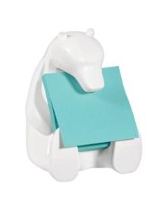 Post-it Notes Pop-Up Note Dispenser, Bear, 4 1/2inH x 3 7/16inW x 4 7/16inD, Blue/White