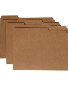 SKILCRAFT File Folders, 1/3 Cut, Letter Size, 30% Recycled, Kraft, Pack Of 100 (AbilityOne 7530-00-281-5939)