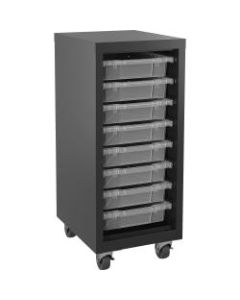 Lorell Pull-out Bins Mobile Storage Tower, Black/Clear