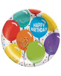 Amscan Birthday Celebration Paper Plates, 9in, Multicolor, Pack Of 60 Plates