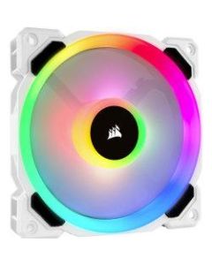 Corsair LL120 RGB 120mm Dual Light Loop White RGB LED PWM Fan - Single Pack - 1 Pack - 4.72in Maximum Fan Diameter - 471.3 gal/min Maximum Airflow - 2200 rpm - 36 dB(A) Noise - Hydraulic Bearing - RGB LED - 1 pc(s) - Case