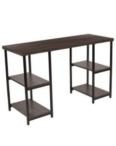 Flash Furniture 4-Shelf Console Table, 29-1/4inH x 47-1/4inW x 18inD, Black/Driftwood