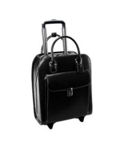 McKlein Uptown Vertical Wheeled Briefcase with 15in Laptop Pocket, Black