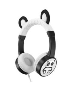 Planet Buddies Pippin the Panda Furry Kids Headphones - Stereo - Mini-phone (3.5mm) - Wired - Over-the-head - Binaural - Circumaural - Black