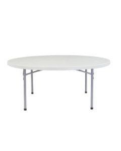 National Public Seating Blow-Molded Folding Table, Round, 71inW x 71inD, Light Gray/Gray