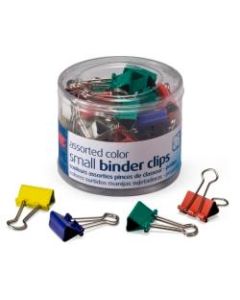 OIC Binder Clips Tub, Small Clips, 3/4in, Assorted Colors, Pack Of 36