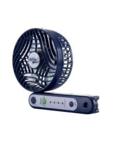 Impress Mini Go Rechargeable 3-Speed Portable Folding Fan, 1-3/4inH x 4-1/4inW x 5inD, Blue