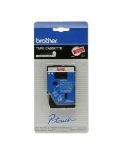 Brother TC-54Z1 White-On-Red Tape, 0.38in x 25ft