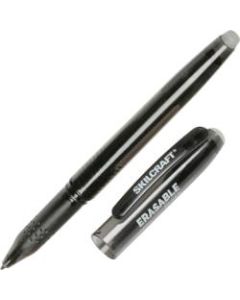 SKILCRAFT Erasable Gel Stick Pens, 0.7 mm, Translucent Barrel, Black Ink, 12 Pens Per Pack, Case Of 12 Packs