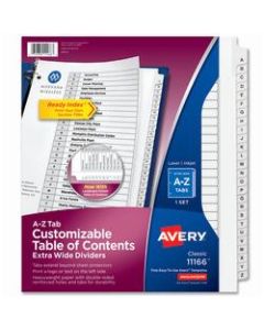 Avery Customizable Table of Contents Extra-Wide Dividers With Ready Index Printable Section Titles, A-Z, 26-Tab