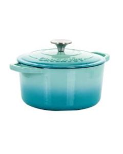 Crock-Pot Artisan 2-Piece Enameled Cast Iron Dutch Oven, 3 Quarts, Aqua Blue