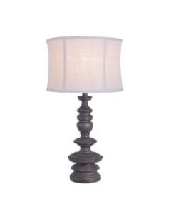 Kenroy Home Rosa Table Lamp, 28-7/16inH, White Shade/Gray Walnut Base