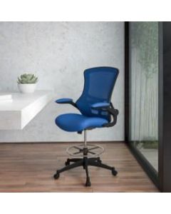 Flash Furniture Mid-Back Mesh Ergonomic Drafting Chair, Blue