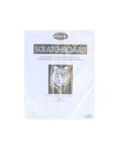Scratch Art Black-Coated Scratchboards, 11in x 14in, Black/White, Pack Of 12
