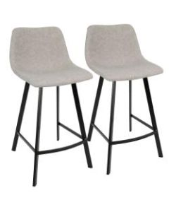 LumiSource Outlaw Counter Stools, Black/Gray, Set Of 2 Stools