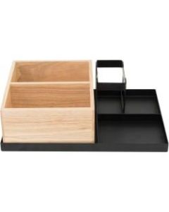 Vertiflex Tabletop Condiment Caddy - 5 Compartment(s) - 4in Height x 9.5in Width14in Length - Tabletop - Black, Brown - 1 Each